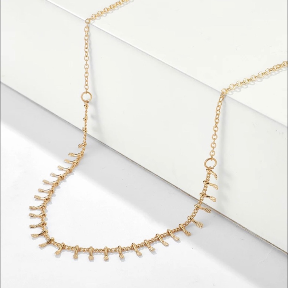 Simply Chic and Pretty Golden Necklace Accessory Jewelry
